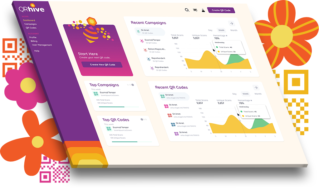 QR Hive code generator dashboard for advanced scanning analytics