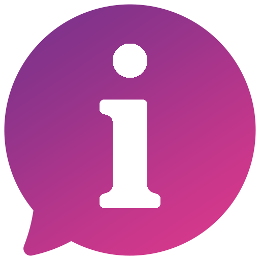 icon with a speech bubble with and "i" in it representing information